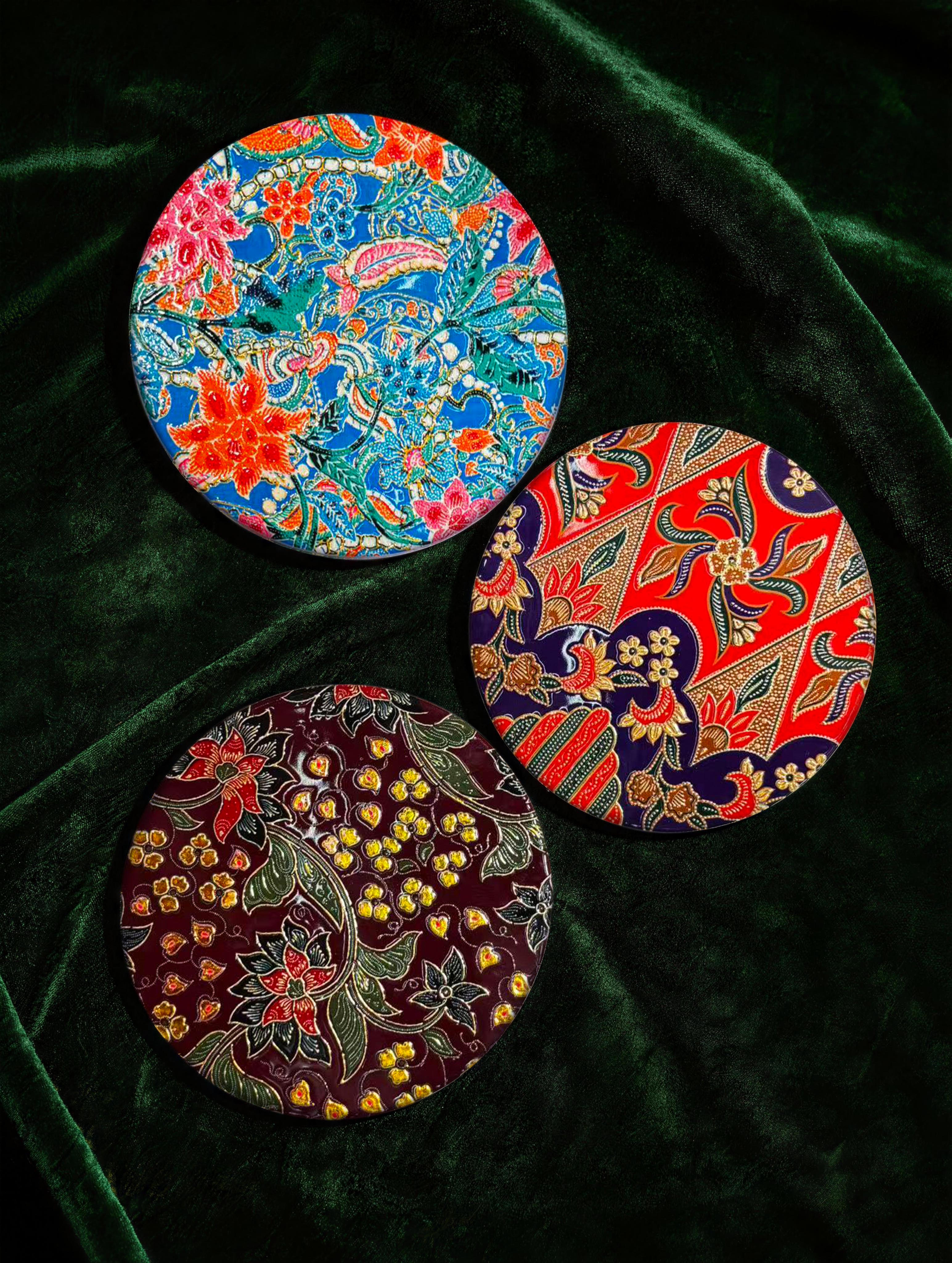 Madame Nonya Gilded Batik Coaster Set
